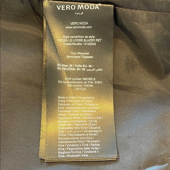 Vero Moda Dark Gray Open Front Tailored Blazer Suit Jacket - Picture 8 of 8